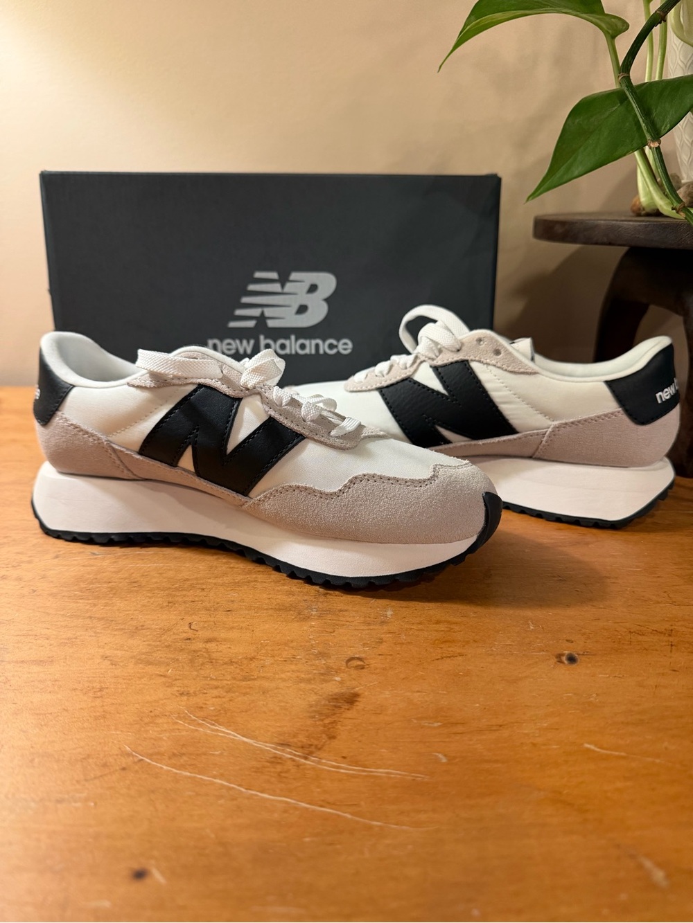 New Balance Women's Retro Runner Sneakers in White, Black, and Grey